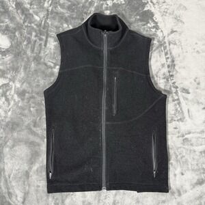 Ibex Shak Merino Zque Merino Wool Vest Mens Medium Made In USA Full Zip Black